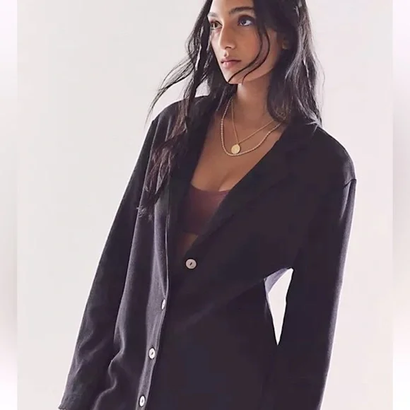 NWT Free People Lizzie Romper with Blazer in Black